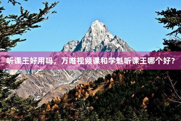 听课王好用吗，万唯视频课和学魁听课王哪个好？