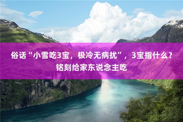 俗话“小雪吃3宝，极冷无病扰”，3宝指什么？铭刻给家东说念主吃