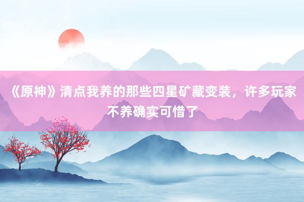 《原神》清点我养的那些四星矿藏变装，许多玩家不养确实可惜了