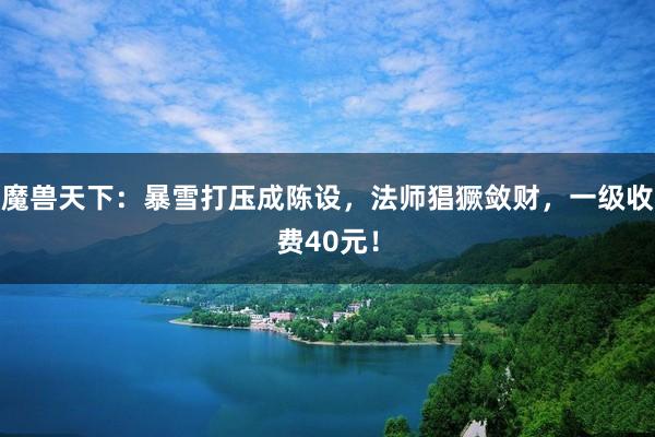 魔兽天下：暴雪打压成陈设，法师猖獗敛财，一级收费40元！
